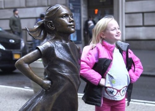 fearless girl with friend